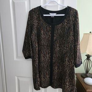 TanJay Black and Brown Textured Top